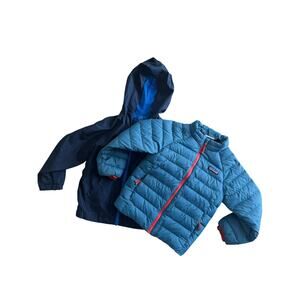 Patagonia Kids Netplus Down Jacket Blue Size 5T & Wonder Nation 5T Rain Jacket